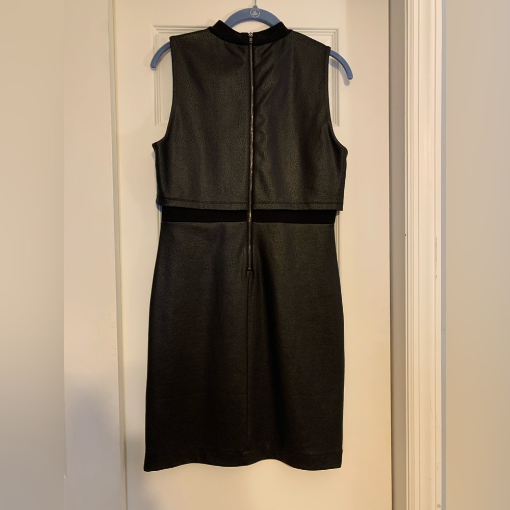 French Connection faux leather sleeveless mini dress size 8